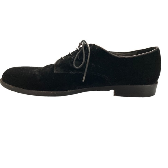 COLE Haan black velvet lace up loafer dress shoes - Picture 4 of 11